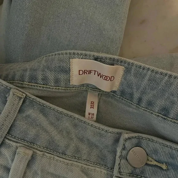 Driftwood Cece Jeans Split Hem Straight Leg High Waist 30 27 - Picture 4 of 10